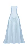 The Own Studio Exclusive Exclusive Mikado Drop Waist Gown In Blue