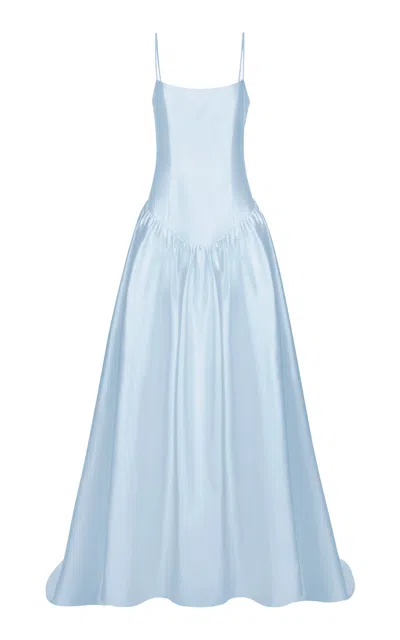 The Own Studio Exclusive Exclusive Mikado Drop Waist Gown In Blue