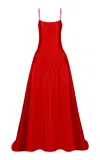 The Own Studio Exclusive Exclusive Mikado Drop Waist Gown In Red