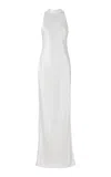 The Own Studio Exclusive Exclusive Sash Tie Halter Silk Gown In Ivory
