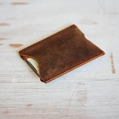 The Paper High Gift Co. Leather Cardholder In Brown