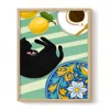 The Paper Tail Black Cat And Lemons - Art Print - Medium In Black