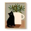 The Paper Tail Black Cat And Olives - Art Print - Medium
