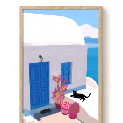 The Paper Tail Cat Bathing - Art Print - Large