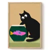 The Paper Tail Fish Are Friends - Cat Art Print - Medium
