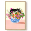 The Paper Tail Flower Bed - Cat Art Print - Large