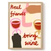 The Paper Tail Friends Bring Wine - Cat Art Print - Large