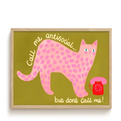 The Paper Tail Green / Pink Don't Call Me Art Print - Large