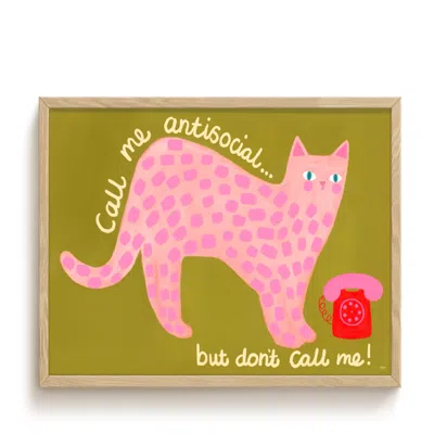 The Paper Tail Green / Pink Don't Call Me Art Print - Medium