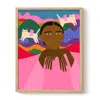 The Paper Tail Green / Pink Flying Cats Art Print - Large In Multi
