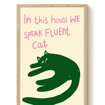 The Paper Tail Speaking Cat - Art Print - Large