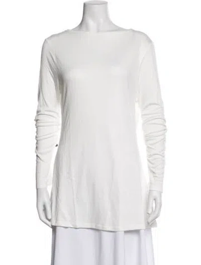 Pre-owned The Park Bateau Neckline Long Sleeve Top W/ Tags In White