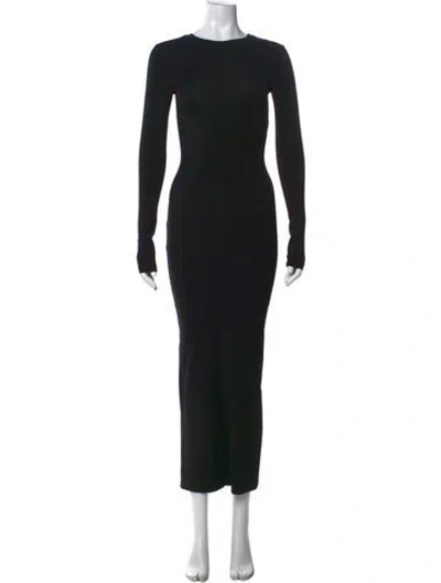 Pre-owned The Park Crew Neck Long Dress In Black