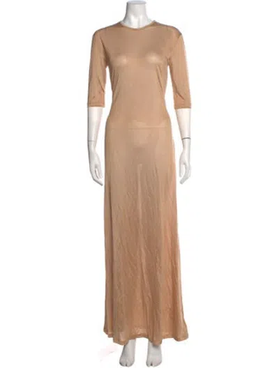 Pre-owned The Park Crew Neck Long Dress W/ Tags In Neutrals