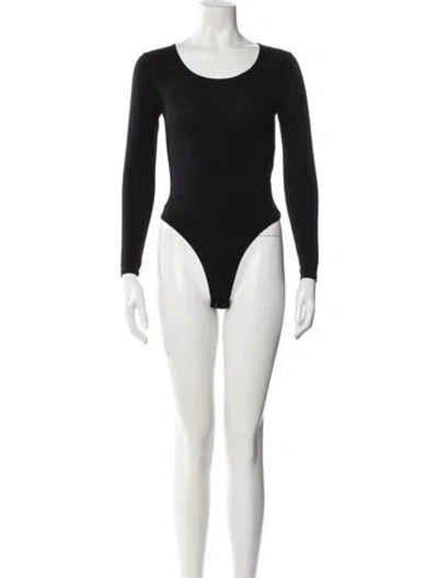 Pre-owned The Park Crew Neck Long Sleeve Bodysuit In Black