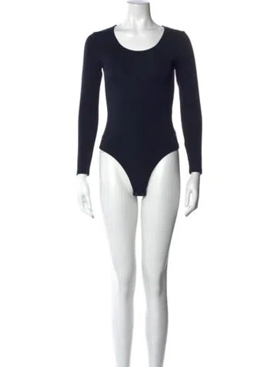 Pre-owned The Park Crew Neck Long Sleeve Bodysuit In Blue