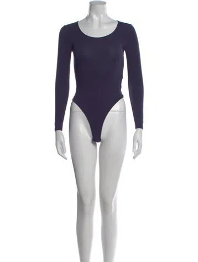 Pre-owned The Park Crew Neck Long Sleeve Bodysuit In Purple