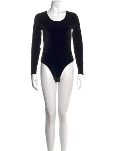 Pre-owned The Park Crew Neck Long Sleeve Bodysuit W/ Tags In Black