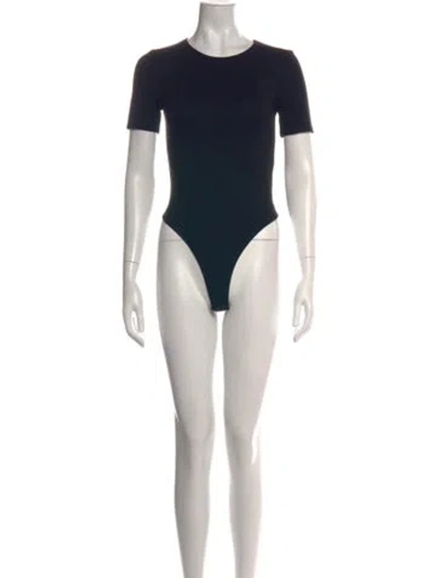 Pre-owned The Park Crew Neck Short Sleeve Bodysuit W/ Tags In Black