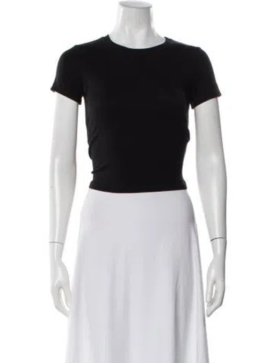 Pre-owned The Park Crew Neck Short Sleeve Crop Top In Black