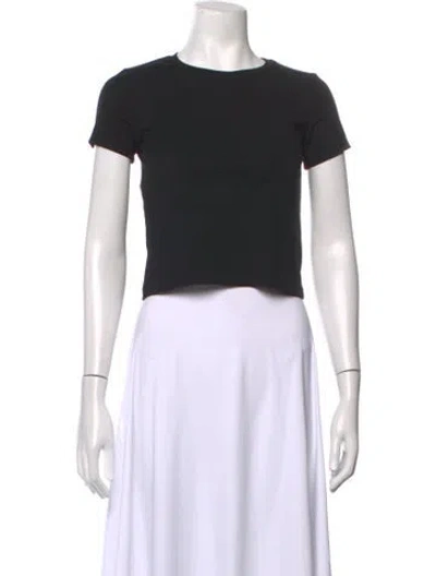 Pre-owned The Park Crew Neck Short Sleeve Crop Top In Black