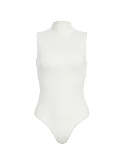 The Park Joyce Sleeveless High-neck Bodysuit In White