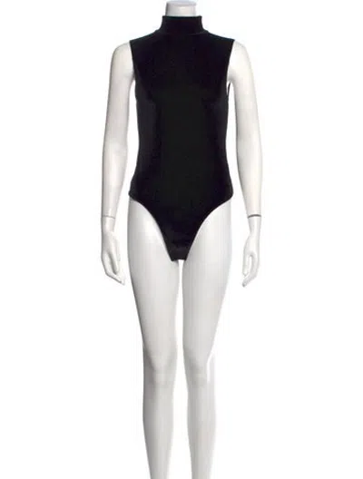 Pre-owned The Park Mock Neck Sleeveless Bodysuit In Black