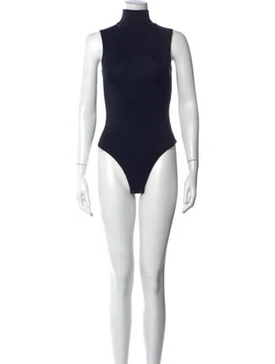 Pre-owned The Park Mock Neck Sleeveless Bodysuit W/ Tags In Blue