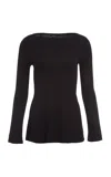 The Park Evelyn Funnel Sleeve Top In Black