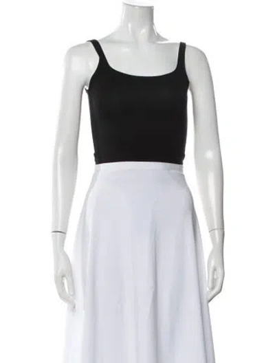 Pre-owned The Park Square Neckline Sleeveless Crop Top In Black