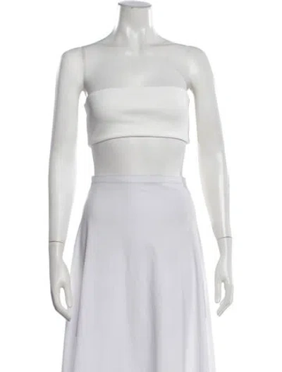 Pre-owned The Park Strapless Crop Top In White