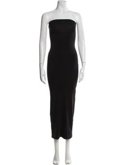 Pre-owned The Park Strapless Midi Length Dress In Black
