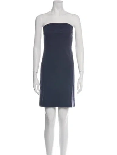 Pre-owned The Park Strapless Mini Dress In Blue