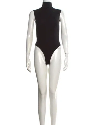 Pre-owned The Park Turtleneck Sleeveless Bodysuit In Black
