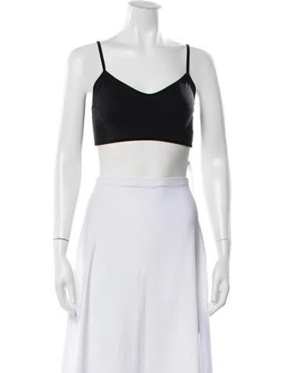 Pre-owned The Park V-neck Sleeveless Crop Top In Black/white