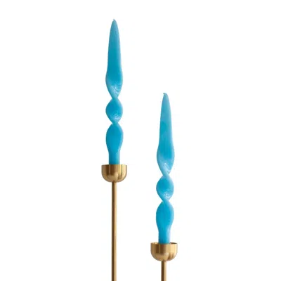 The Parmatile Shop Blue Taper Candle Set