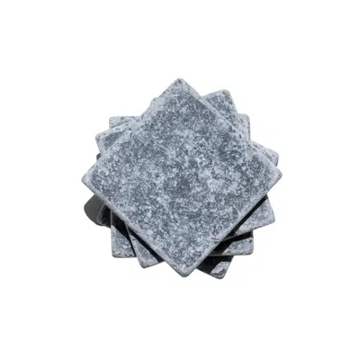 The Parmatile Shop Grey Ash Marble Coaster Set In Gray