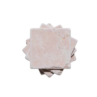 The Parmatile Shop Orange Palm Court Marble Coaster Set