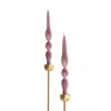 The Parmatile Shop Pink / Purple Mauve Taper Candle Set In Multi