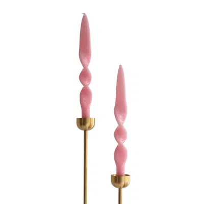 The Parmatile Shop Pink / Purple Pink Taper Candle Set