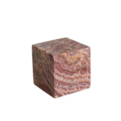 The Parmatile Shop Red Onyx Cube In Pink
