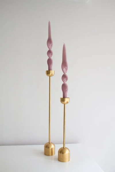 The Parmatile Shop Taper Candle Set In Gold