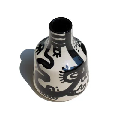The Parmatile Shop White Clay Peoplakia Vase In Multi