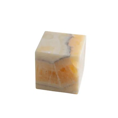 The Parmatile Shop Yellow / Orange Honey Onyx Cube In Multi
