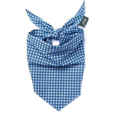 The Paws Blue Gingham Dog Bandana