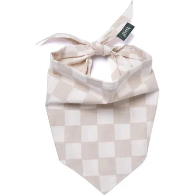 The Paws Checkers Dog Bandana In Sand