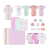 The Peanutshell 0-3m Ocean Flower Baby Girls 23-pc. Baby Clothing Set In Pink