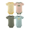 The Peanutshell Baby Boys Round Neck Short Sleeve 4-pc. Bodysuit In Multi