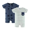 The Peanutshell Baby Boys Star 2-pc. Romper In Blue