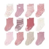 The Peanutshell Baby Girls 12 Pair Crew Socks In Pink